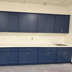 Blue Shaker Cabinets 