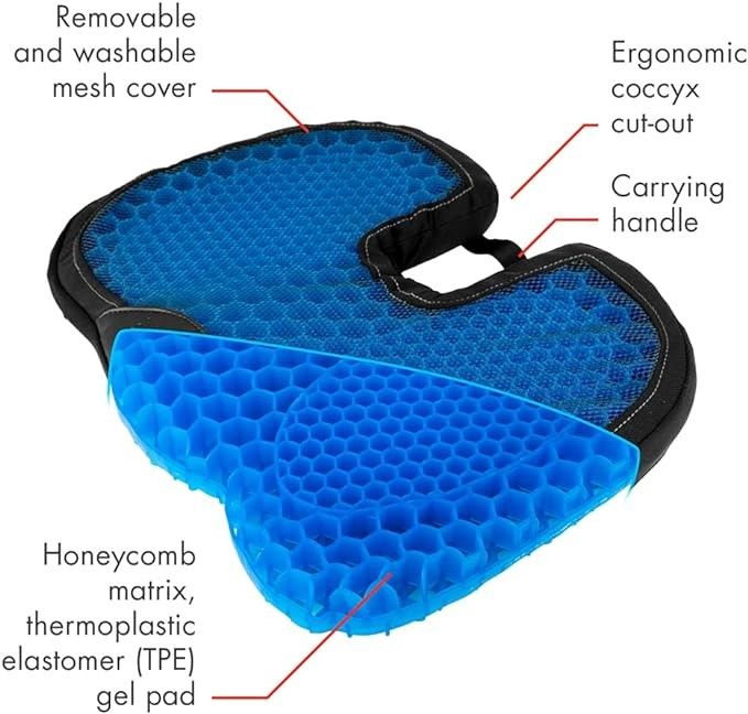 Comfy Gel Coccyx Cushion Gel Seat Cushionq