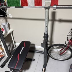 Squat Rack, Bench, Bar