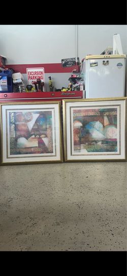 Two wood framed with glass