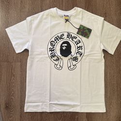 Large White Chrome Heats Bape , Bathing, Ape T-Shirt