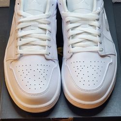 Nike Air Jordan 1 Low Triple White Shoes Men's Size 12 Sneakers