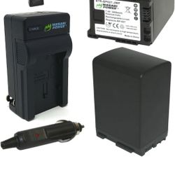 Wasabi Power Battery (2-Pack) and Charger for Canon BP-827 and Canon VIXIA HF20, HF21, HF200, HF G10, G20, M30, M31, M32, M40, M41, M300, M400, S10, S