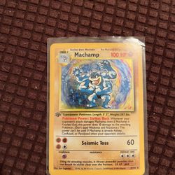 Original 1st Edition Machamp Pokemon Trading Card