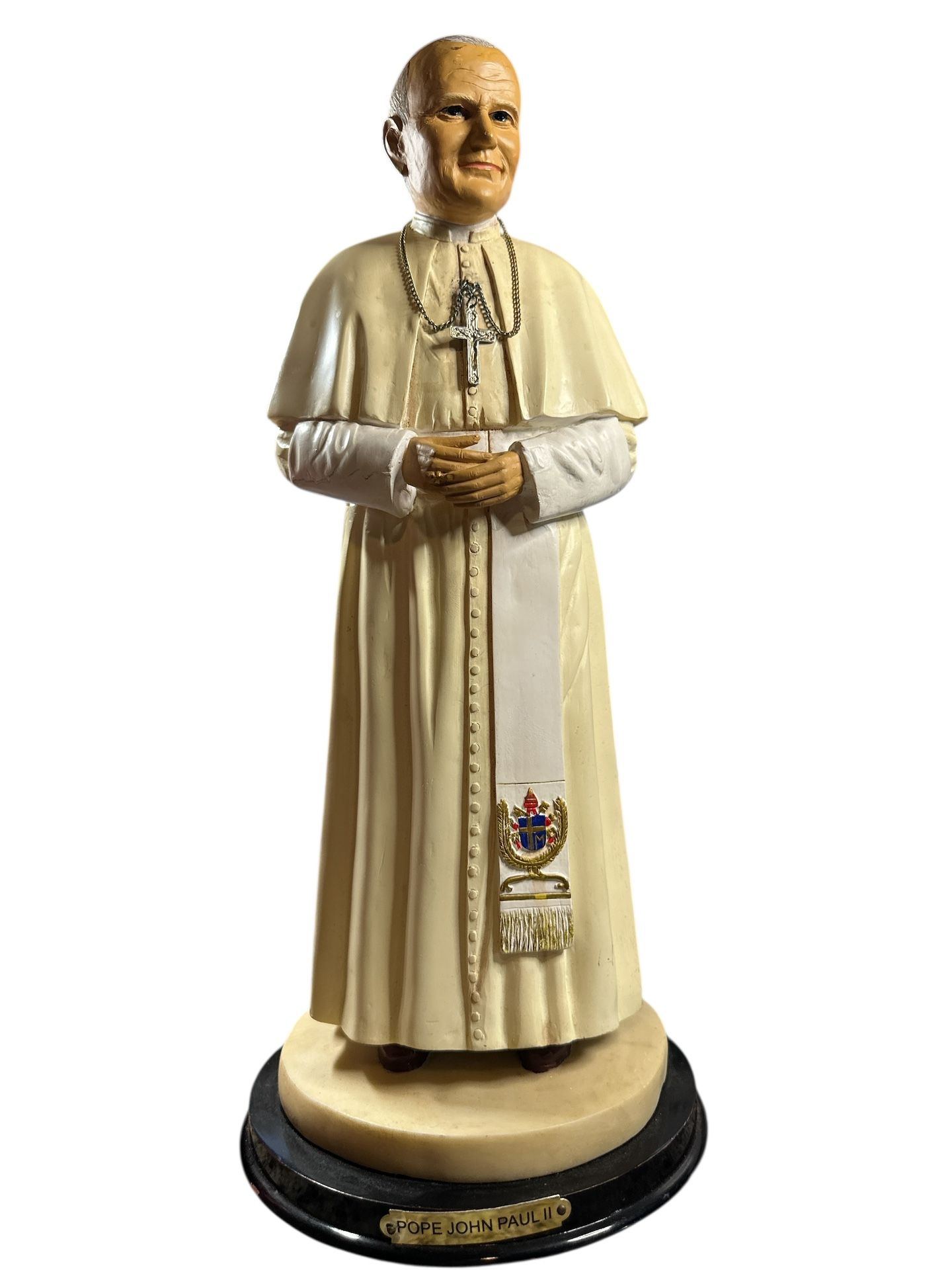 15.5” statue of Pope John Paul II, who served as head of the Catholic Church and sovereign of the Vatican City State from 1978 until his death in 2005