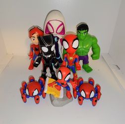 Spidey and his Amazing Friends figures Spiderman, Ghost Spider, Black Panther, Hulk and more