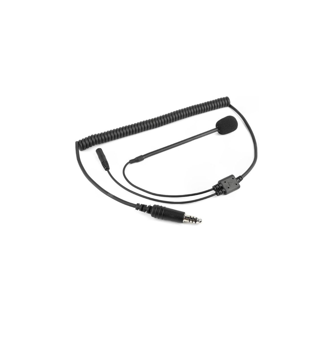 Helmet Kit Headset for Racing Radios, Dynamic Mic Flexible Boom with Coil Cord Cable and 3.5mm Ear Bud Jack