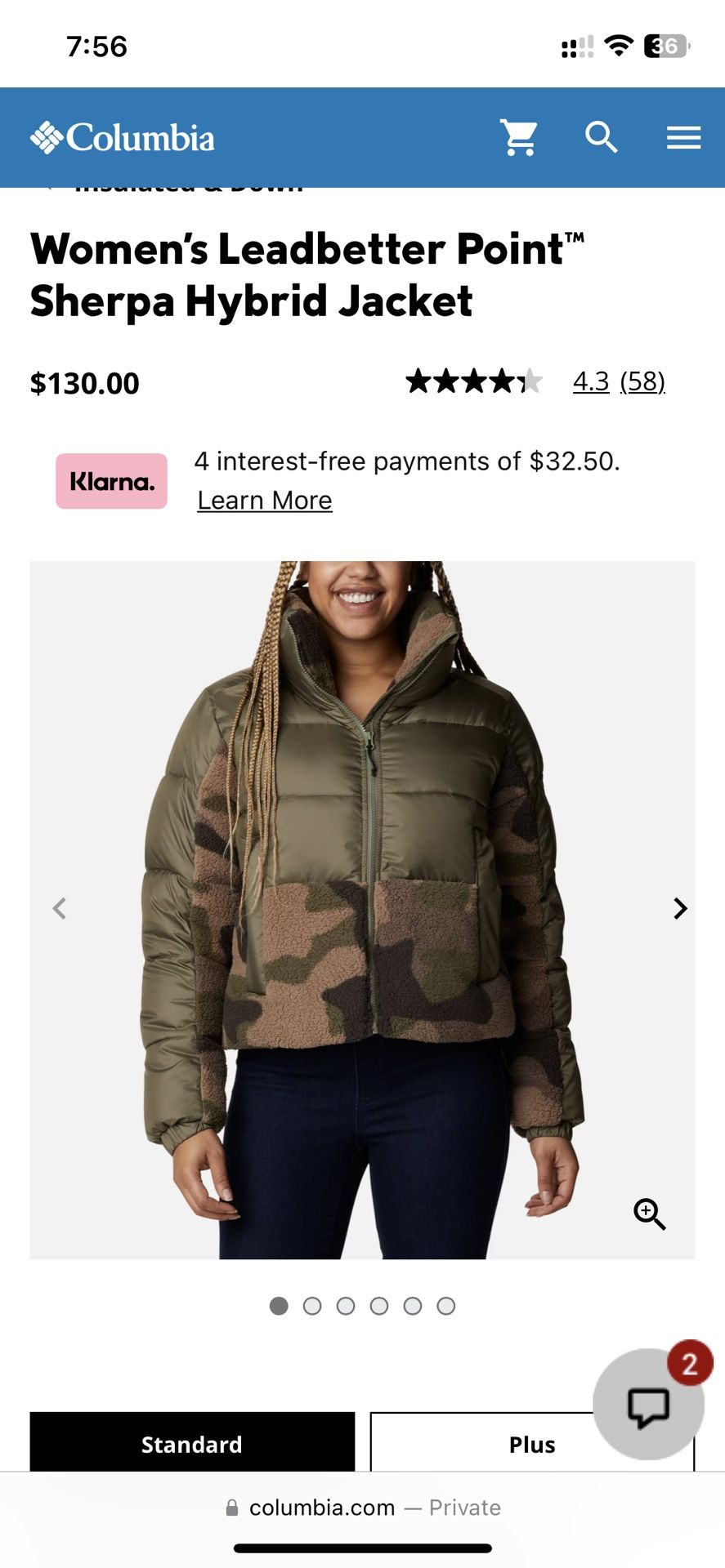 Brand New Colombia Sherpa Camo Puffer