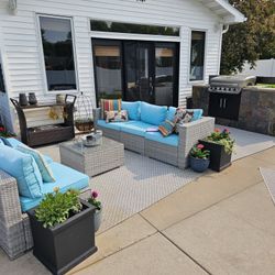 6 Piece Outdoor Wicker Patio Set