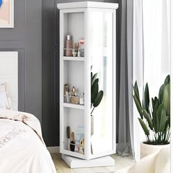 Quality engineered Wood heavy duty rotating vanity with full length mirror