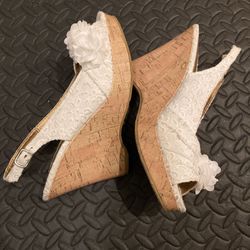 CL by Chinese Laundry -White Sandals Cork Wedges/Platform