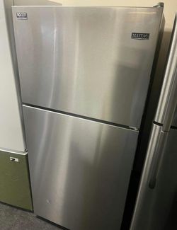 Stainless Steel Maytag Top Freezer Fridge