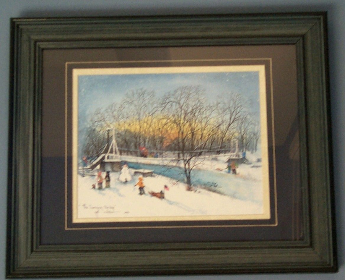 The Swinging Bridge in Belvidere by Pat Richter Print