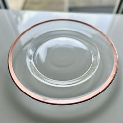 Clear Glass Charger With Rose Gold Rim 