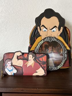 Loungefly Disney Beauty and the Beast Mini Backpack w/Wallet Black/Brown