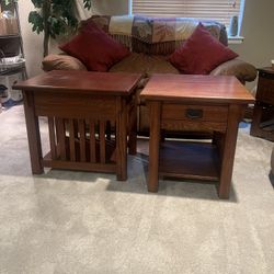 Solid Wood Mission Style End Tables