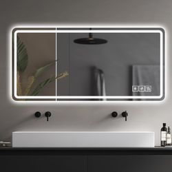 28 * 60inch LED Bathroom Vanity Mirror,Wall Mirror,Anti-Fog, Dimmable,Shatter-Proof Tempered Glass, Ideal for Bathroom Wall Decor, Beauty Makeup and S