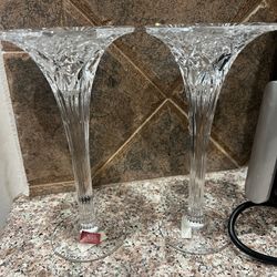 CRISTAL D'ARQUES 8” Candleholder Vincennes Trumpet Design SET 