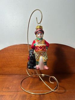 Drummer with Scotty Dog Ornament 5.75” tall x 2.75” wide x 2” depth