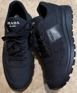Prada Milano men’s black designer sneakers shoes