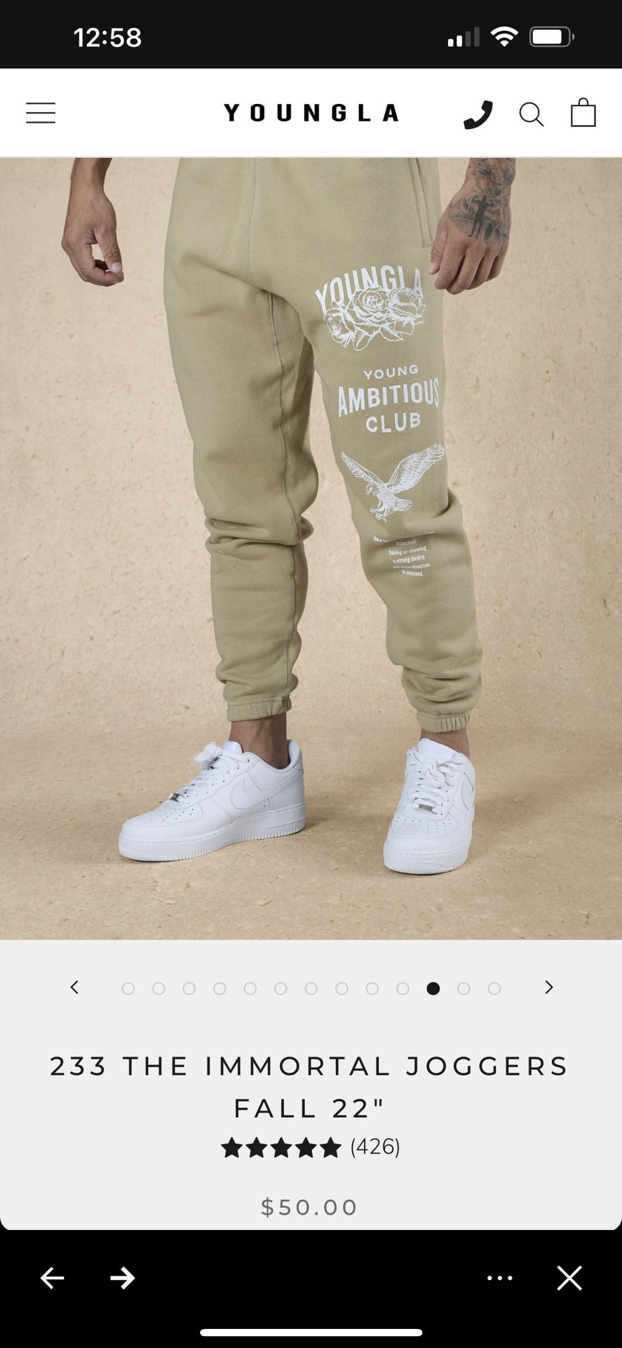 Youngla - Joggers - TAN // Brand New // Size Large for Sale in