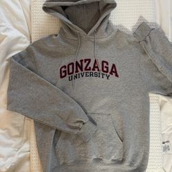 GONZAGA UNIVERSITY GREY HOODED SWEATSHIRT in MEDIUM