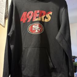 49er black hoodie size large $20.00