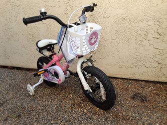 A+ Child's New 12" Joystar Pluto Bike With Basket, Flashing Training Wheels And Accessories! Built New Out Of Box And Ready For Adventure!