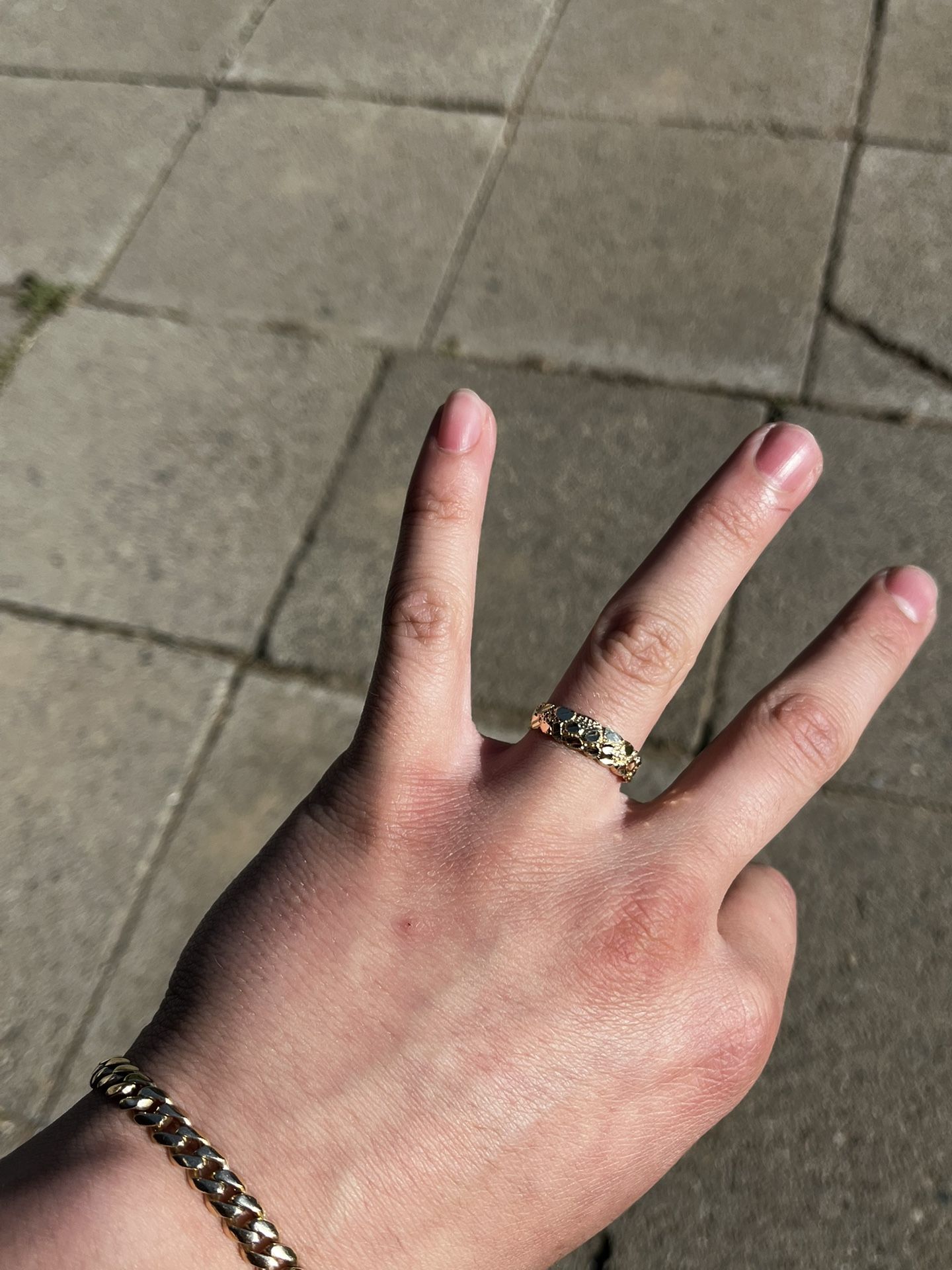 Solid 10k Gold Nugget Ring