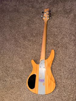 Glary Electric Bass Guitar Natural Wood Finish