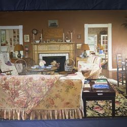 1970s Photo Realist Interior Oil Painting 