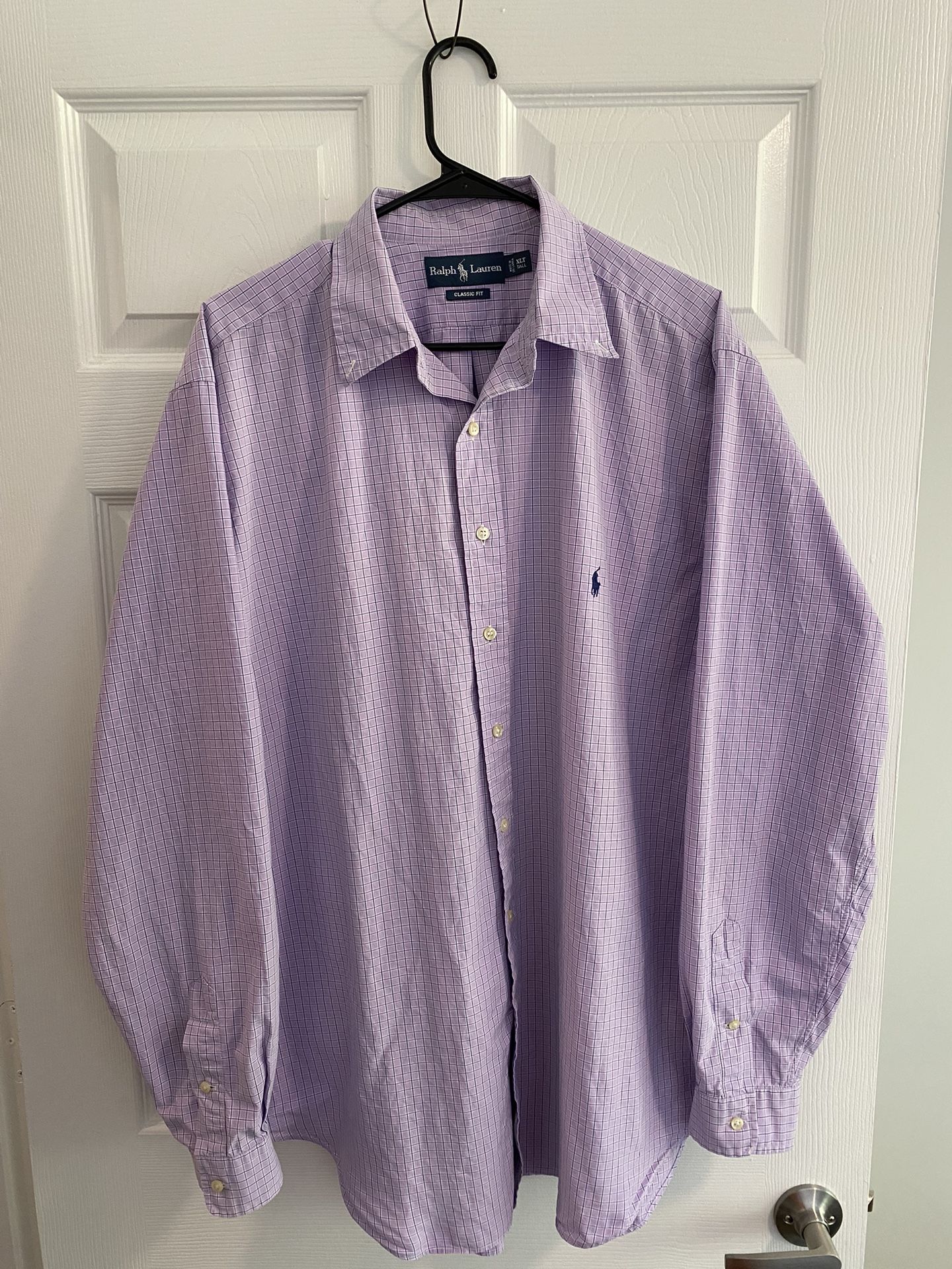 Ralph Lauren Men’s Dress Shirt – XLT Classic Fit (Purple Checkered)