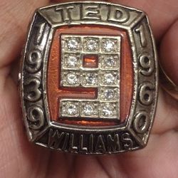 Brand New!💯 Handmade🖐️Ted Williams Retro Boston Red Sox  Size 11 Hall Of Fame Baseball Ring With Brand New! Black Ring Display Box & 2 Posters!