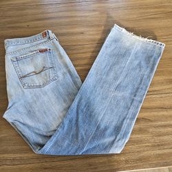 7 For All Mankind Slight Flare Bootcut Jeans (T520061U-061U)-Sz 34 USA Made Vtg