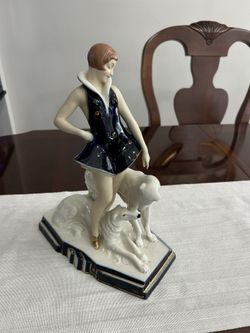 ROYAL DUX, LADY WITH TWO GREYHOUNDS