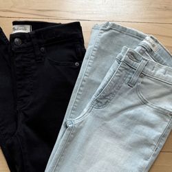 madewell 9" high-rise black/mid-rise blue skinny jeans sz 23 each $9