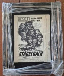 John Wayne Stagecoach movie proof
Profeshionaly framed with uv glass 
( see all photos )