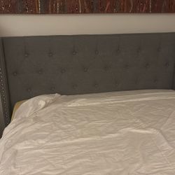 Queen Bed Three Years Old Like New Boxspring, Mattress, 4 Inch Memory Foam Included With Mattress Pad