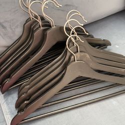 EUC Set of 13 Black Wooden Hangers