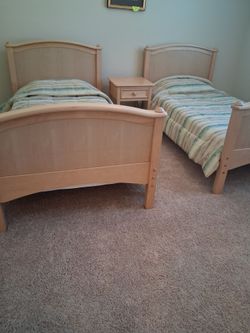 Nice Twin Bed Set with Matching Nightstand