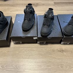Jordan 4 Black Cat Size 10.5, 10 . 9.5 ,9 , 7y