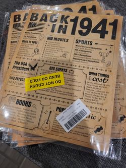 Back In 1941, Happy Birthday, What Took Place In 1941! New Sealed, 13 Count