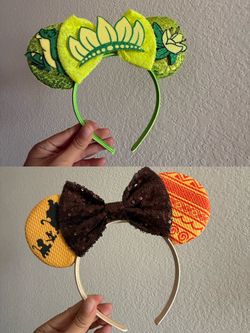 LSHDXD Halloween & Christmas Hairband, Hand-made Headband with Adjustable Mouse Ears, Glitter Sequin