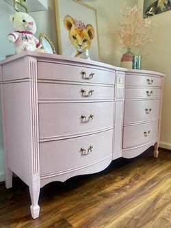 Newly Refinished Solid Wood Bow Front 6 Drawer Dresser by Dixie Furniture (Delivery Available)