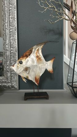 Fish and Lighthouse faux pearl decor/iron decor