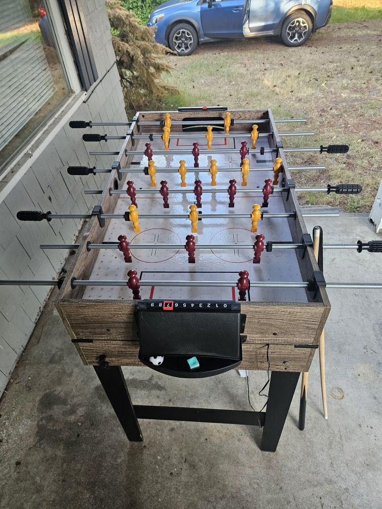 3-in1 Foosball, Air Hockey, And Pool Table