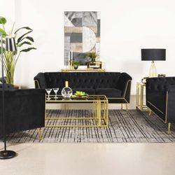 Holly 3-piece Velvet Tufted Sofa Set- Shop Now Pay Later. ❗️CLEARANCE SALE❗️