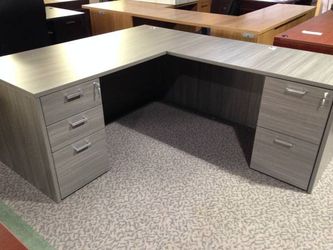 Brand new! L shape desk including files. Black & Gray in stock.