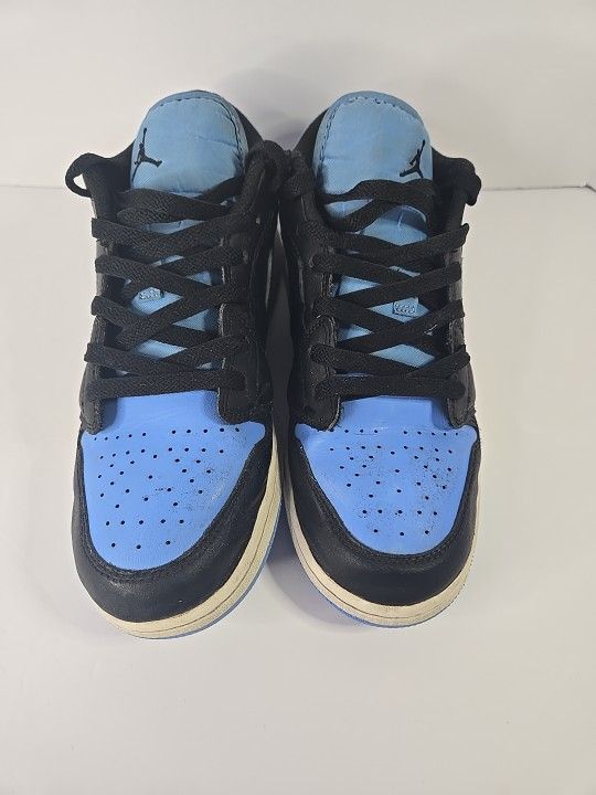 Nike Air Jordan 1 Retro Low Black University Blue 553560-041 Shoe Sneaker 7y
