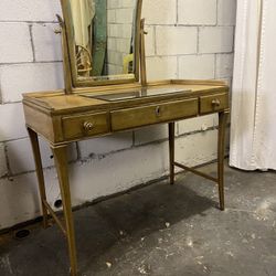 Art Nouveau / MCM Vanity and Writing Desk W/ Free Vintage Chair